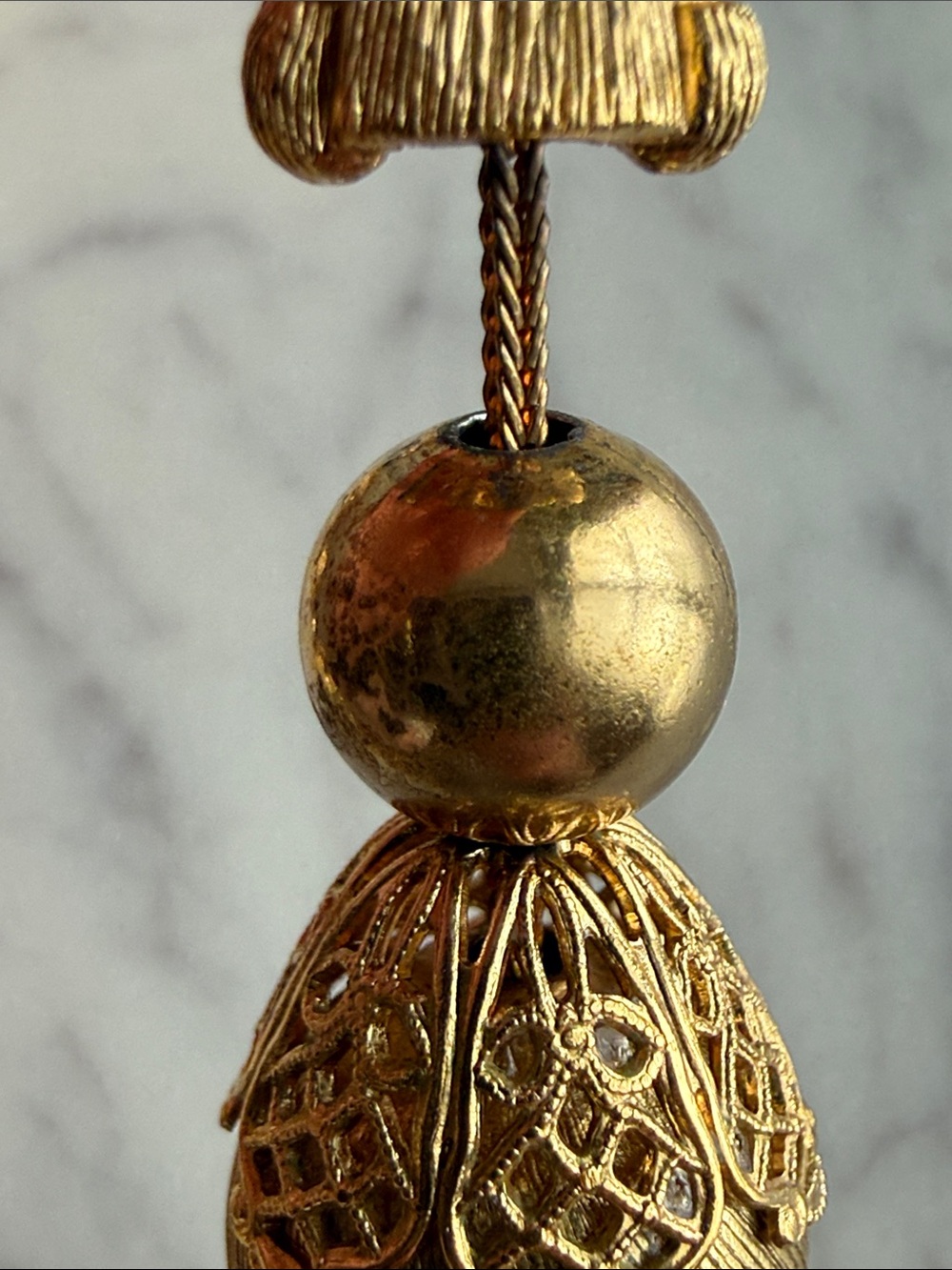 Stunning vintage Monet gold filigree bead necklace MCM atomic era old money - Picture 6 of 6